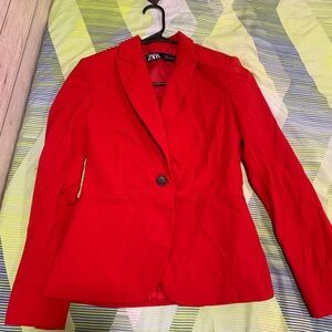 Zara Women's Bold Red Suit Jacket